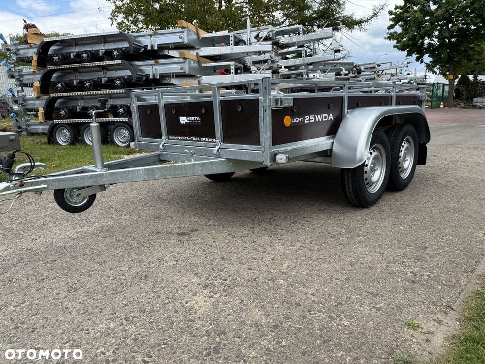 Inny Przyczepa VESTA LIGHT TANDEM 25WDA 251x135x37 cm 2 osie DMC 750 kg  spawana rama Siemianowice Śląskie WYPRZEDAŻ - 1