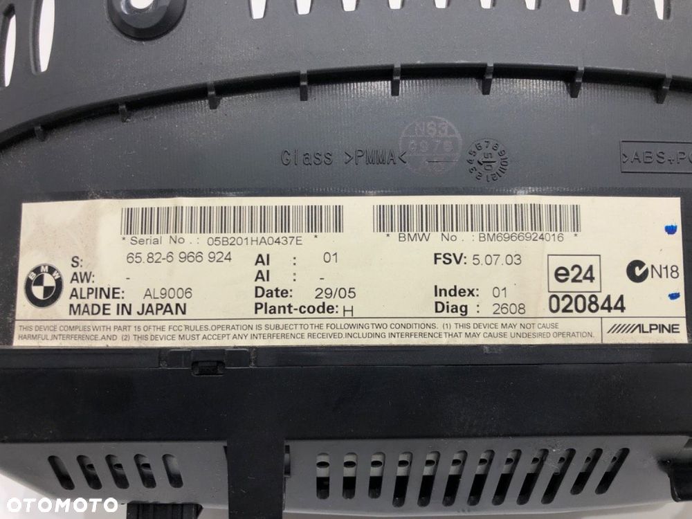 WYŚWIETLACZ  BMW 3 (E90) 2004 - 2012 320 d 120 kW [163 KM] olej napędowy 2004 - 2011 6966924 - 5