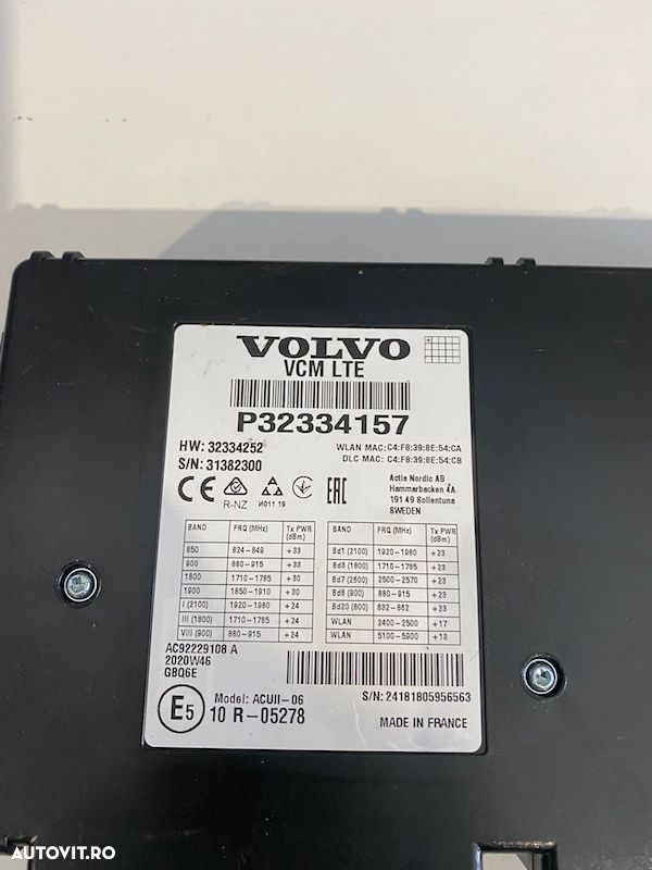 VCM VOLVO XC40 V60 V60 CC V90 XC60 MILD HYBRID 32334157 31463261 36010482 32334157 32279787 - 2