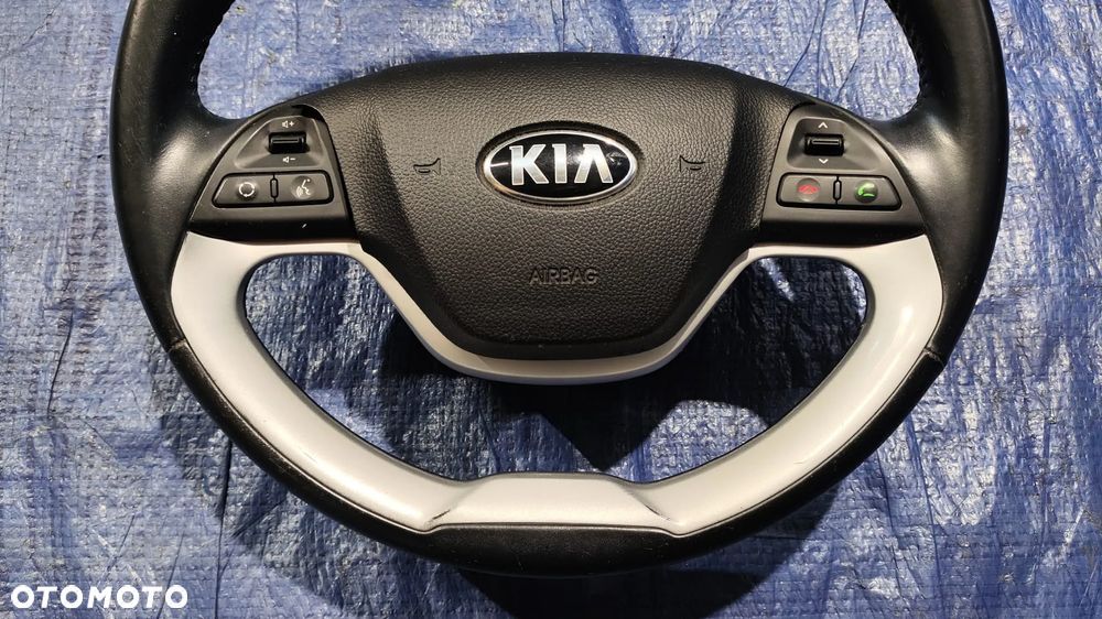 KIEROWNICA MULTIFUNKCYJNA SKÓRA CZARNA KOMPLETNA PODUSZKA AIRBAG KIEROWCY KIA PICANTO II 2 - 2