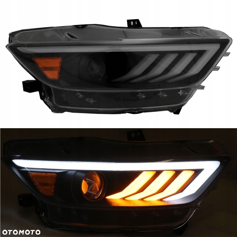 reflektor lampa kpl xenon led neon tuning black ford mustang vi 6 2015-2018 - 3