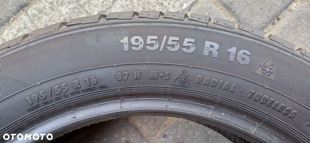 CONTINENTAL 195/55R16 87H , pojedyńcza opona zimowa. - 5