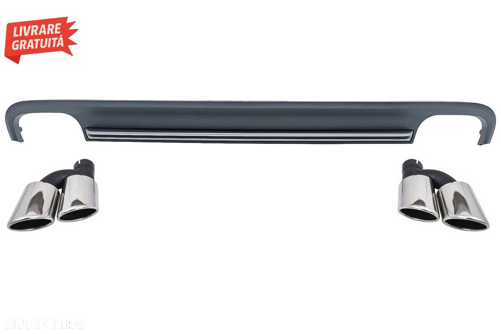 Difuzor Bara Spate si Ornamente Evacuare Audi A7 4G (2010-2014) S7 Facelift Design- livrare gratuita - 1