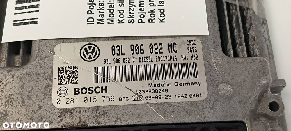 KOMPUTER VOLKSWAGEN GOLF VI 03L906022MC - 3