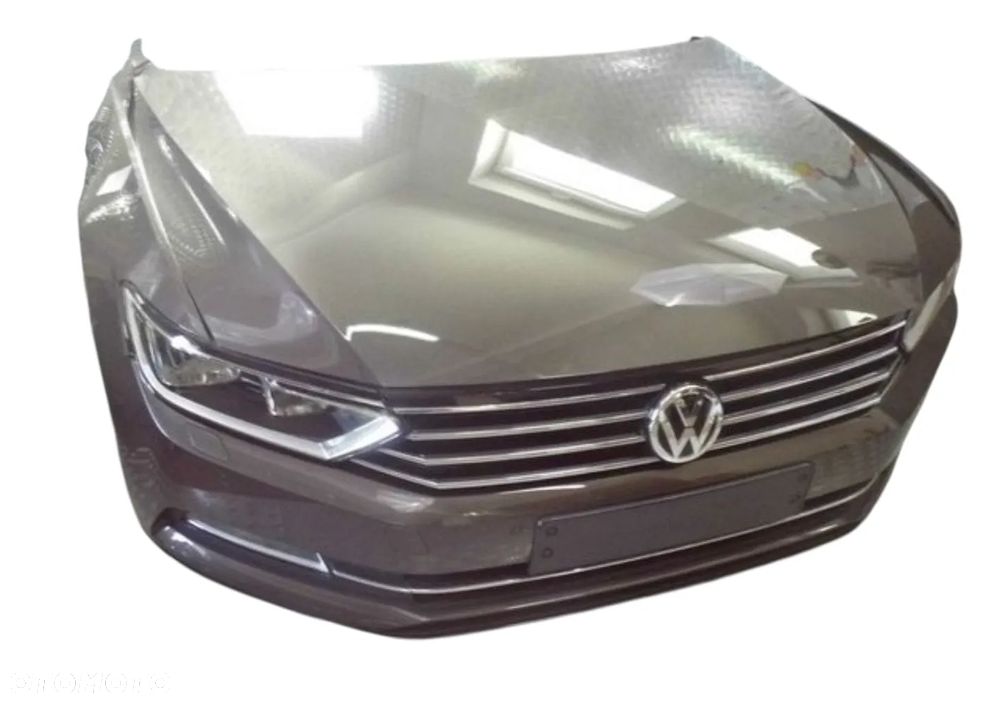 VW PASSAT B7 ZDERZAK PRZÓD, MASKA, BŁOTNIK PP, BŁOTNIK LP - KOMPLETNY PRZÓD W KOLOR: LB8R - 2