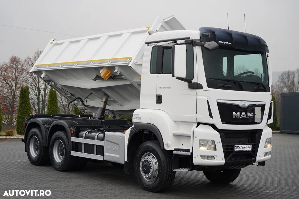 MAN TGS 26.480 / 6X6 / BASCUNĂ 3 LATE / BASCUNĂ HIDRODOXICĂ / MANUALĂ / BORDMATIC - 8