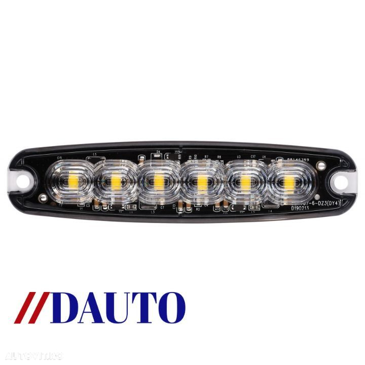Stroboscop Slim, Lampa Speciala De Avertizare, Galbena, 6 LED-uri, 131mm, cu sincronizare - 2