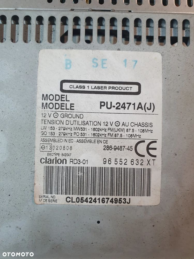 PEUGEOT 307 CITROEN C2 C3 RADIOODTWARZACZ RADIO FABRYCZNE RD3-01 96552632XT - 5