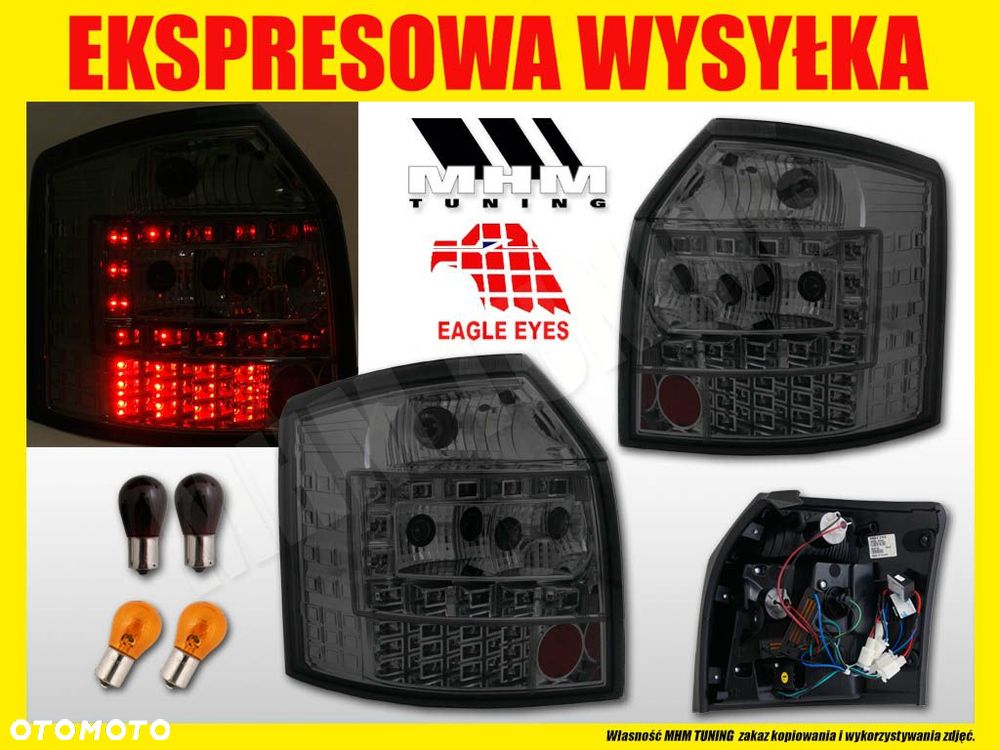 Lampy tylne kpl Led Tuning Smoke Audi A4 b6 małysz 8e 8e9 Avant Kombi 2000- - 5