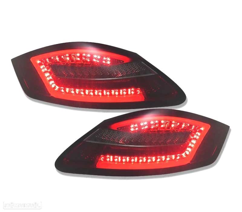 FAROLINS TRASEIROS PARA PORSCHE BOXSTER 987 05-08 LIGHT BAR DINAMIC FUNDO VERMELHO FUMADO - 4