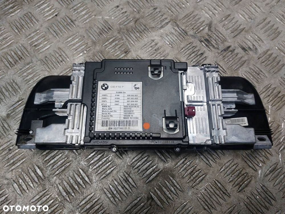 PANEL + WYŚWIETLACZ + CZYTNIK IDRIVE BMW F10 520d 9206444 9233010 - 10