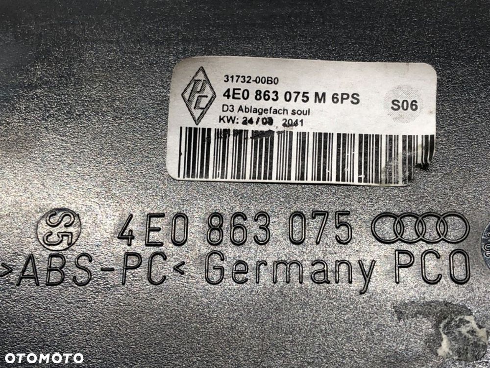 SCHOWEK PÓŁKA POD TELEFON - 73.00 PLN - AUDI A8 D3 (4E2, 4E8) 2002 - 2010 S8 quattro 331 kW [450 - 5