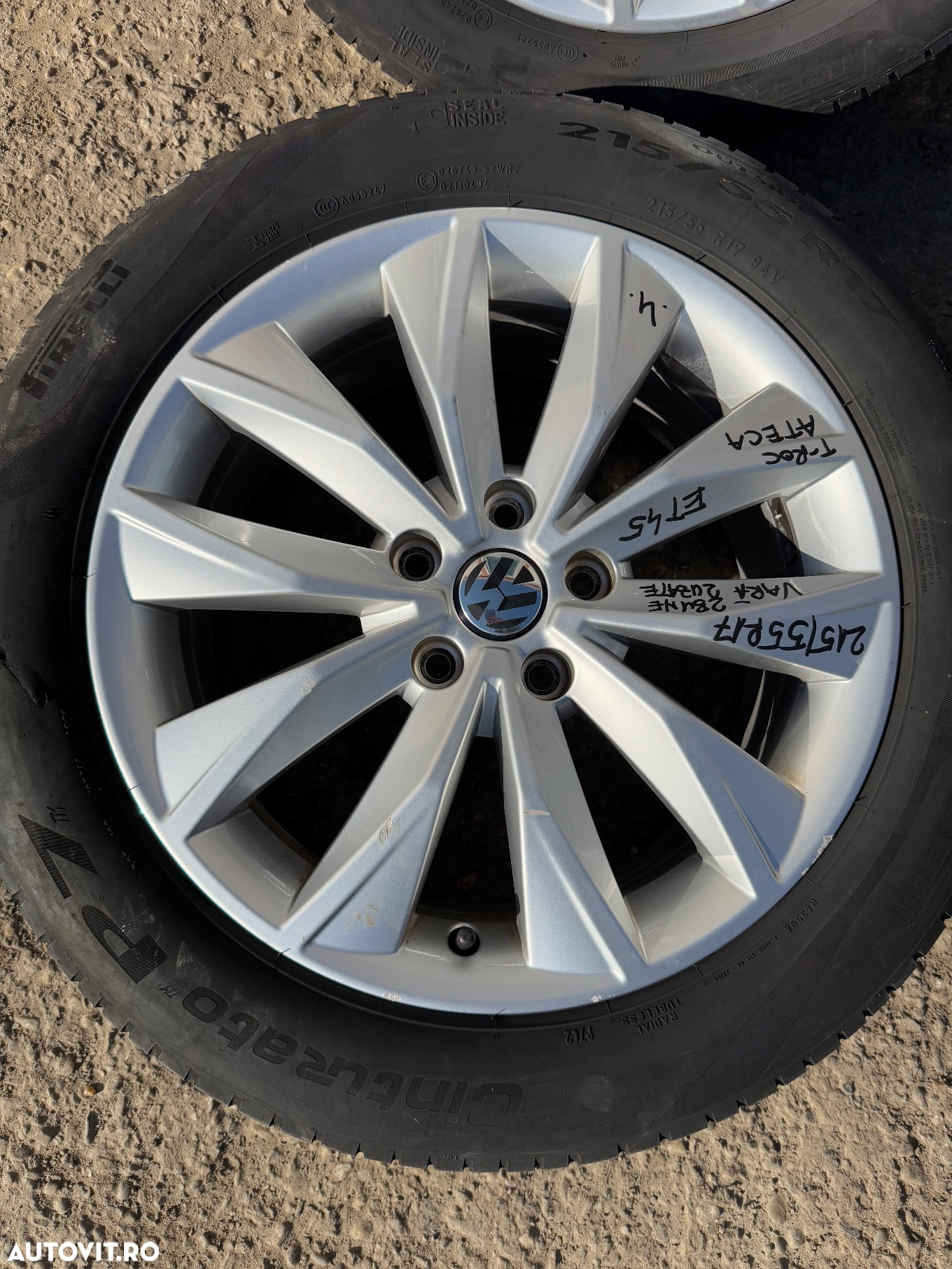 Set jante aliaj VW T-ROC , SEAT ATECA cu cauciucuri vara 215/55R17 - 3