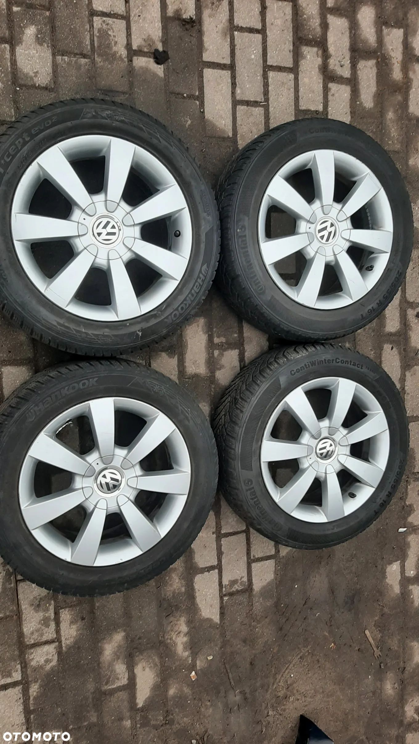 VW NEW BEETLE ALU FELGI 16 CALI OPONY ZIMOWE 1C0601025AB 6,5x16 ET42 5X100 - 1