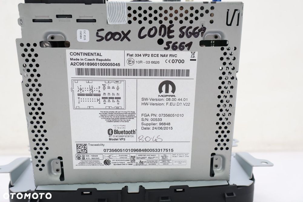 FIAT 500X RADIO EKRAN NAWIGACJA 7356051010 - 8