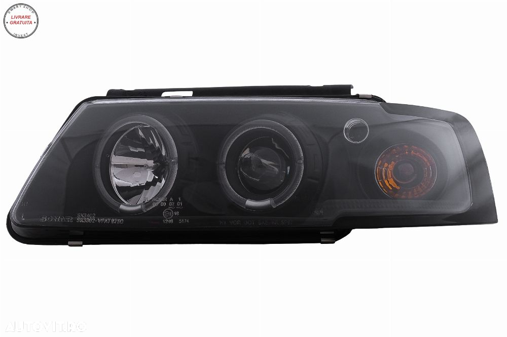 Faruri Angel Eyes VW Passat B5 3B (11.1996-08.2000) Negru- livrare gratuita - 3