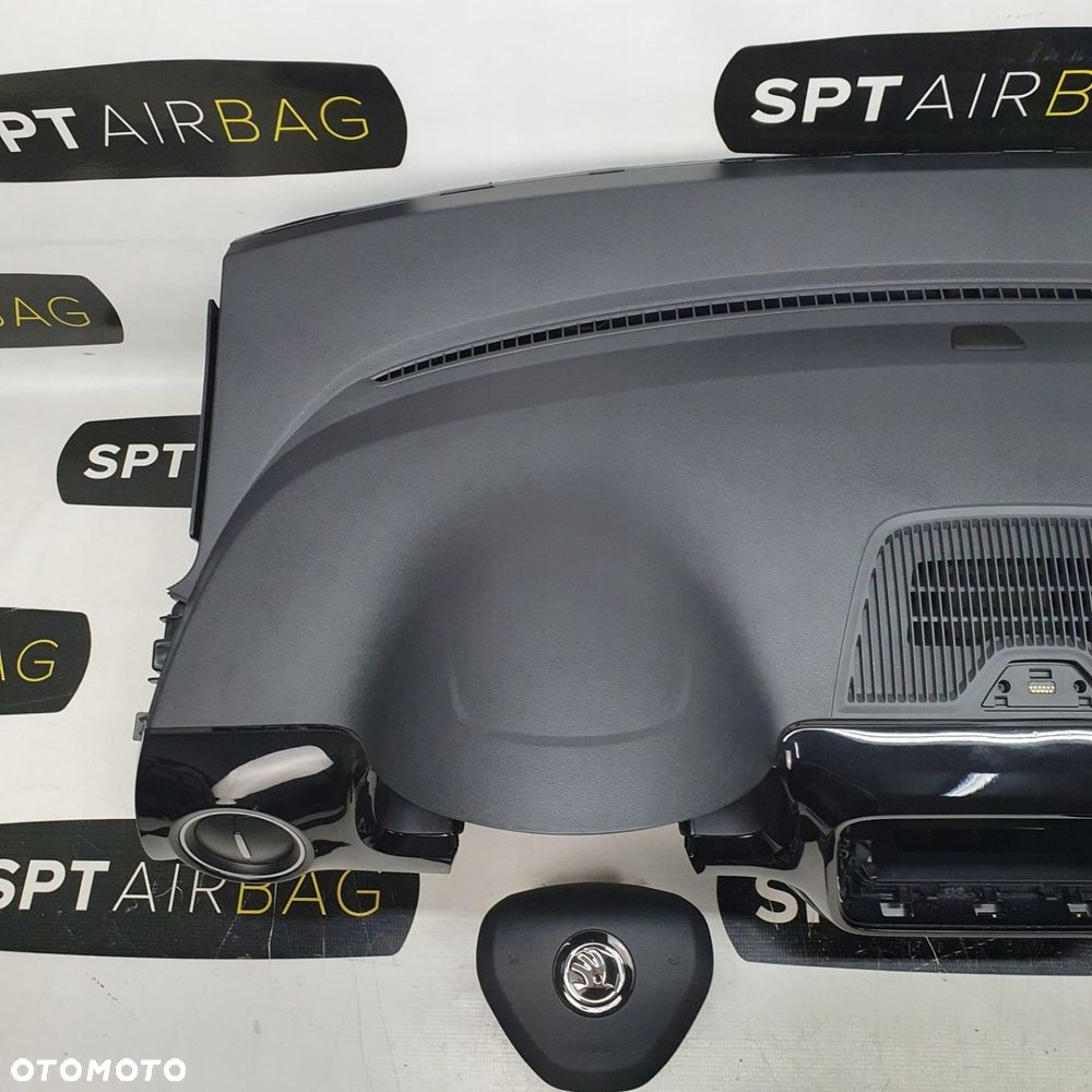 SKODA CITIGO DESKA ROZDZIELCZA KONSOLA KOKPIT PULPIT PODUSZKI AIRBAG AIR BAG PASY KIT SET - 2