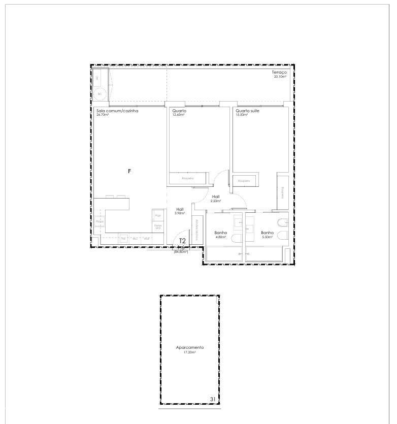 Apartamento T2 novo em São João da Madeira - Grande imagem: 3/19