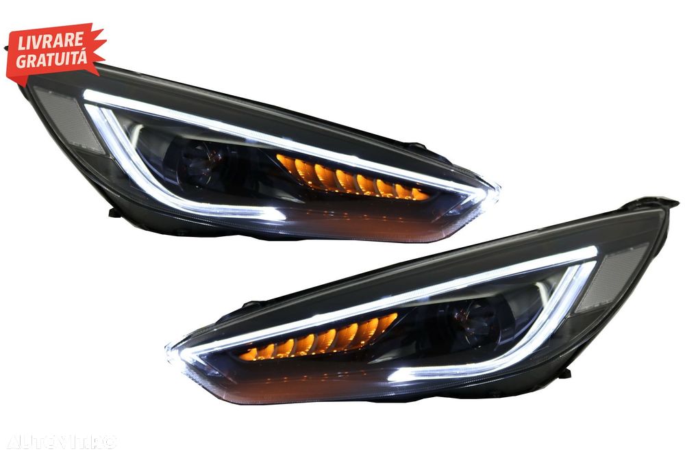 Faruri LED DRL Ford Focus III Mk3 Facelift (2015-2017) Bi-Xenon Design Semnalizare- livrare gratuita - 8