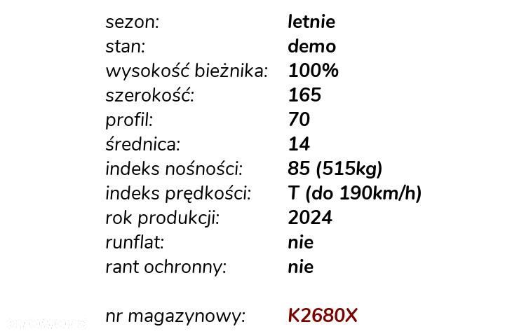 Kormoran ROAD 165/70 R14 DEMO Komplet - 10