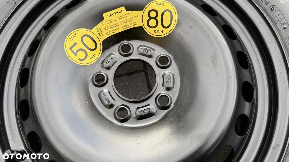 NOWE Koło dojazdowe + lewarek r16 5x108 125/85 et25 4J Volvo Ford Jaguar v50 s40 dojazdówka felga - 5