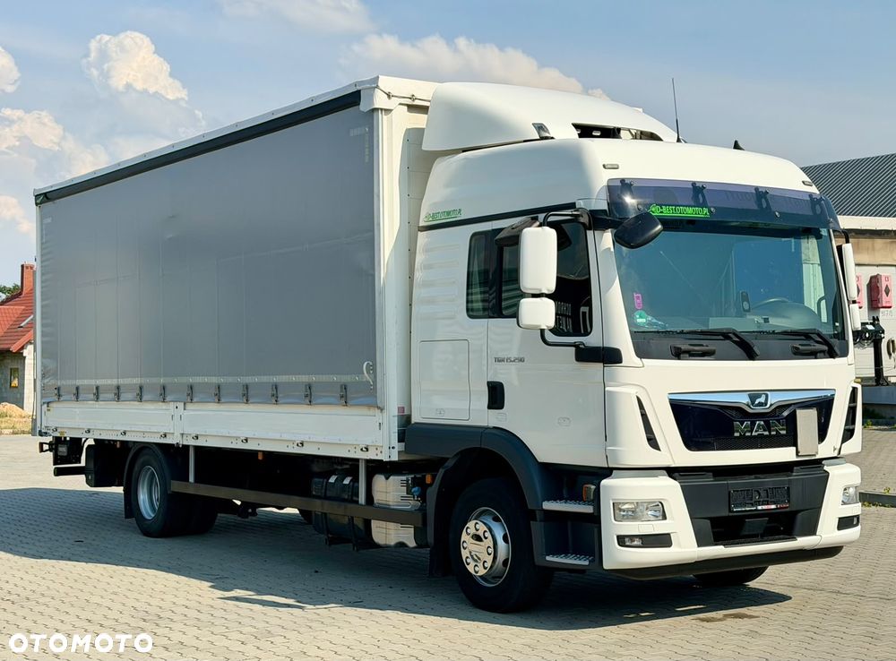 MAN TGM 15.290 / BURTO - FIRANKA / WINDA / 370 TYŚ KM / ŁADOWNOŚĆ 8 120 KG / 1 REJ. 2019 ROK / 18 EUROPALET / ZSUWANY DACH / SPROWADZONY / SYPIALKA / EURO 6 - 2