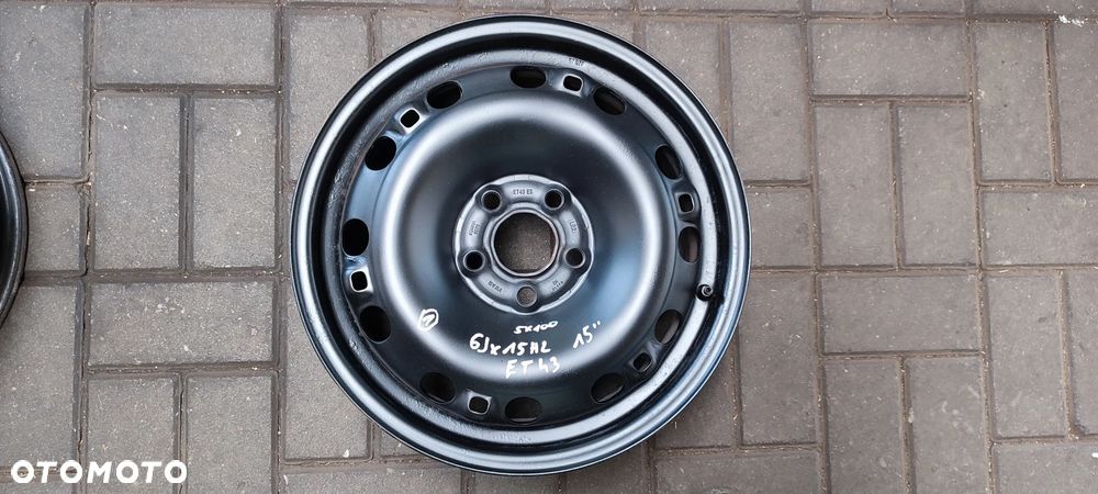 FELGI STALOWE 5x100 6Jx15 CALI ET43 SEAT SKODA VW AUDI 6Q0601027M ROOMSTER FABIA III POLO 6R 9N A1 SEAT IBIZA 6J KOMPLET 4 SZTUKI - 2