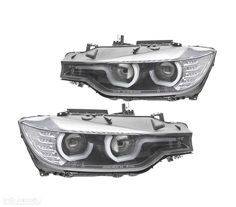FARÓIS BMW F30 F31 11-15 UTYPE PRETOS - 3