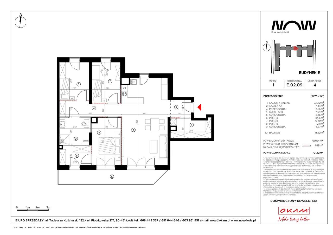 4-pokojowe mieszkanie 100m2 + balkon Bezpośrednio - Pełny obrazek: 2/8