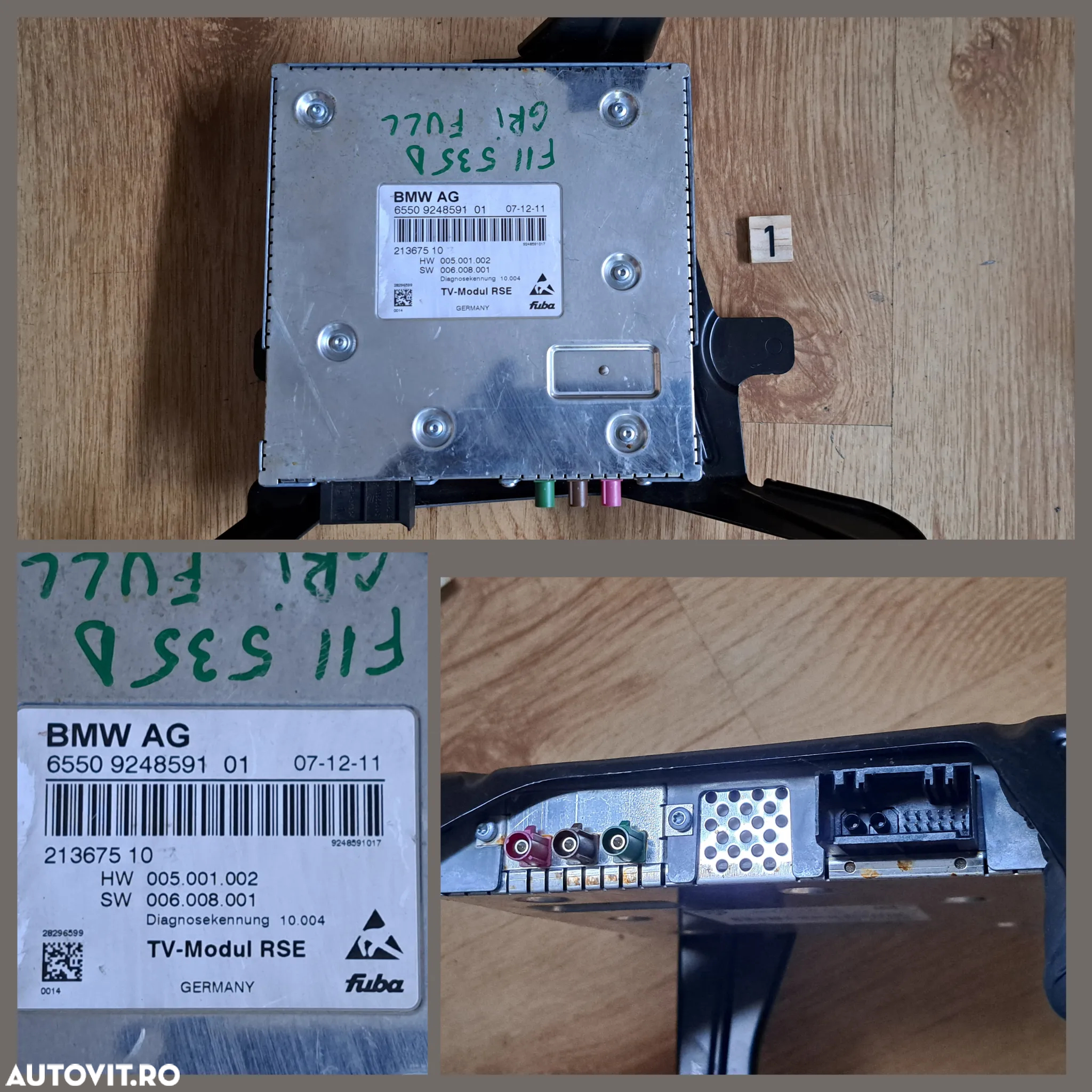 Modut TV Tuner RSE modul bluetooth telematic calculator ICM modul VSU control voltaj original bmw F07 F10 F11 G30 G32 F01 F02 F12 F15 F16 - 2