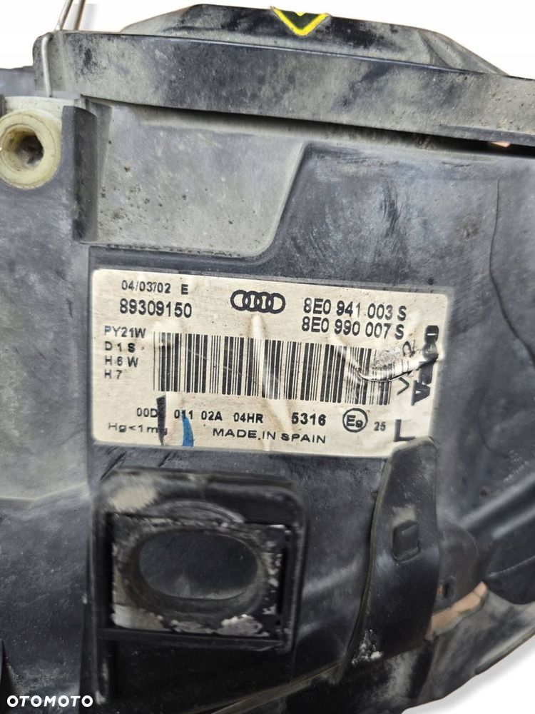 lampa lewy przód przednia xenon audi a4 b6 8e0941003s - 6