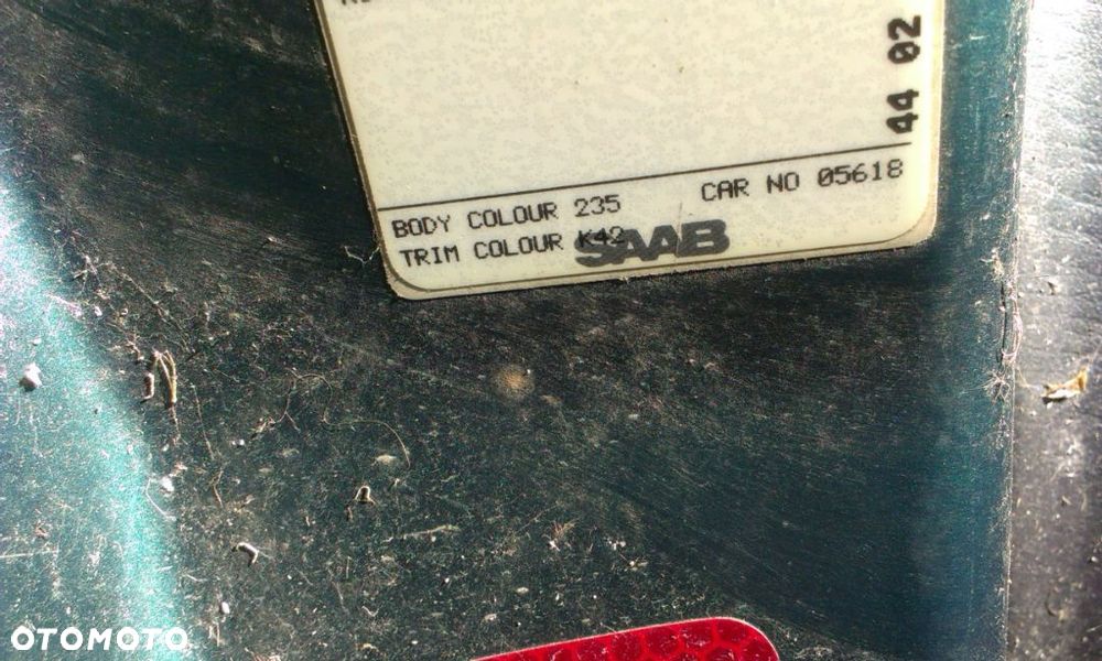 SAAB 9-3 , 900 NG - Blacharskie CZĘŚCI NADWOZIA kolor:  235  - Zielony Metalik - DRZWI Przód Tył - Maska Silnika - Klapa Tył Bagażnika - Blotniki - SZYBY - Lampy - Elementy blacharskie BEZWYPADKOWE - 5
