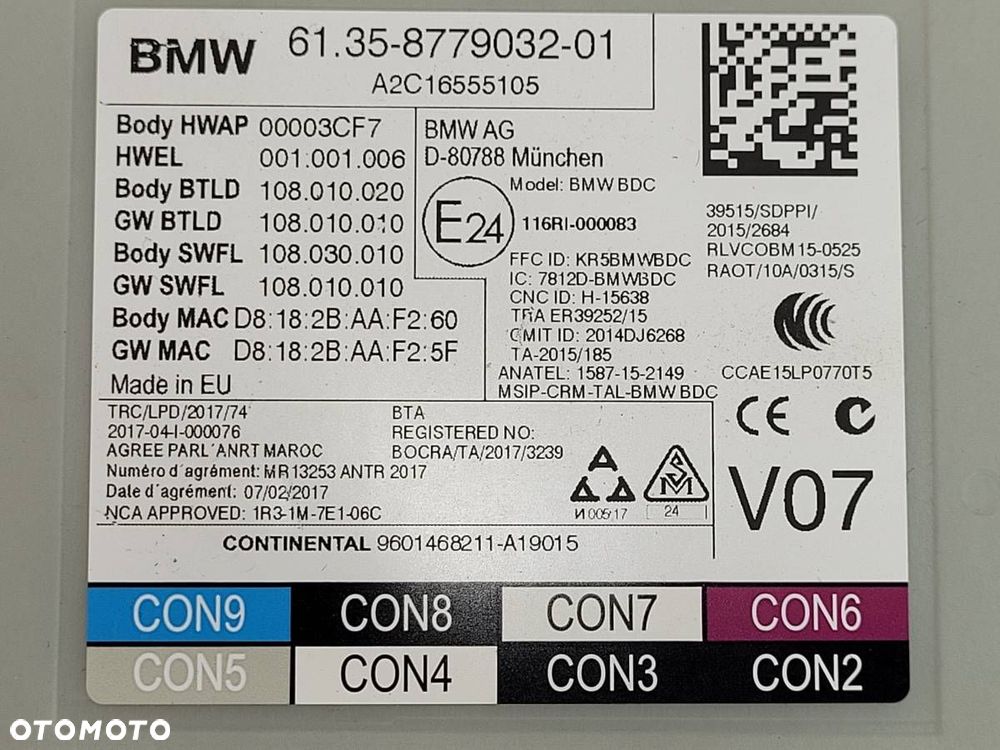 MODUŁ STEROWNIK BDC BCM BMW X3 G01 8779032 - 5