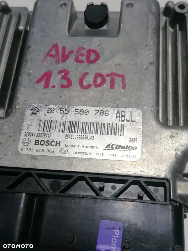 CHEVROLET AVEO - STEROWNIK KOMPUTER SILNIKA 55590786, 0281019089 - 2
