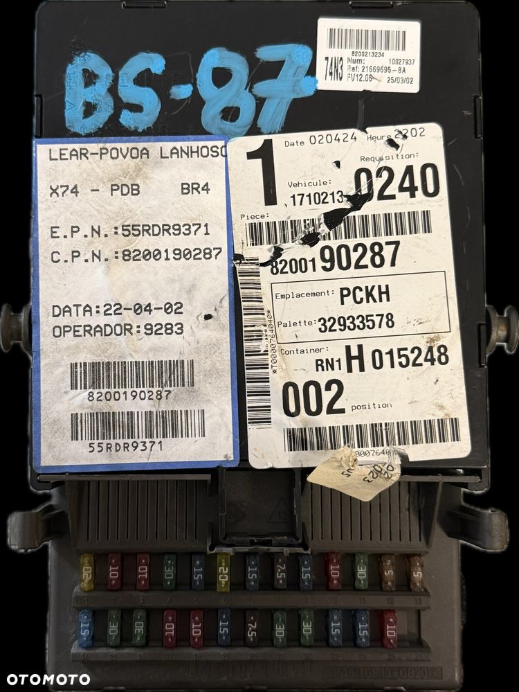 Sterownik Moduł Komfortu Komputer Renault 8200190287 - 1