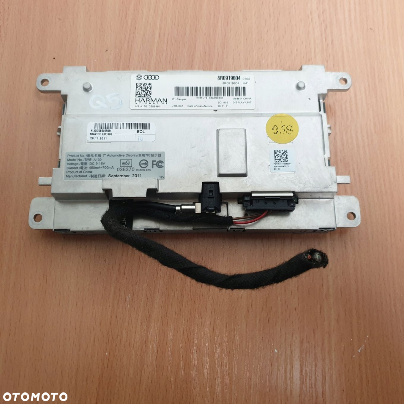 WYŚWIETLACZ MMI 8R0919604 AUDI A4 B8 A5 Q5 - 3