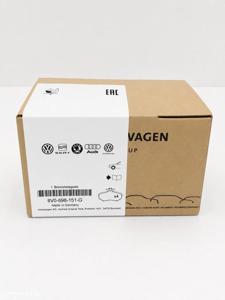 ORYGINALNE KLOCKI HAMULCOWE PRZÓD AUDI A3 VW GOLF VII 8V0698151G OE - 1
