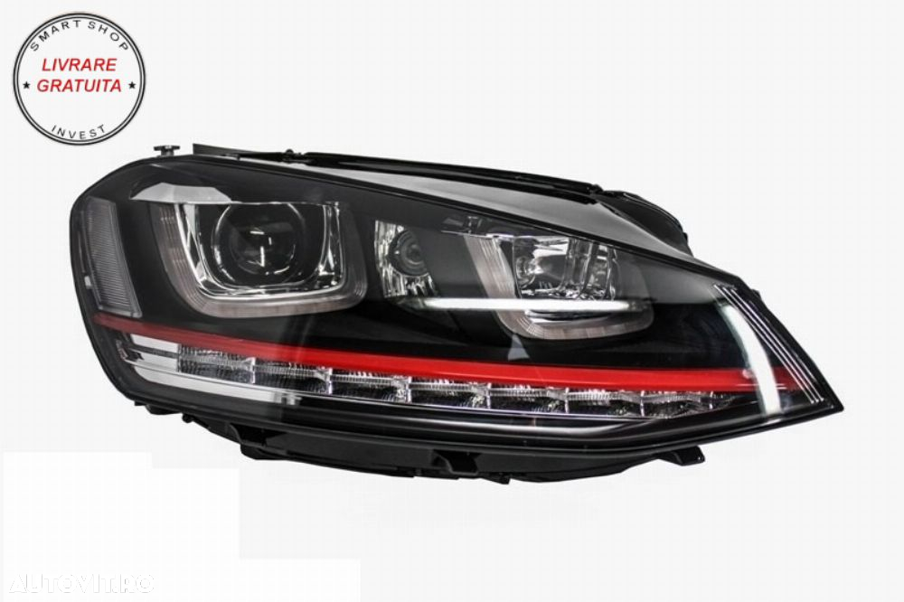 RHD Faruri 3D LED VW Golf 7 VII (2012-2017) R20 GTI Design Semnal Dinamic LED- livrare gratuita - 3