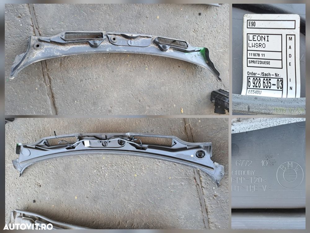 Grila protectie capac stergatoare Carcasa filtru aer Grila ventilatie parbriz Scut lateral Originale BMW E90+LCI E91+LCI - 2