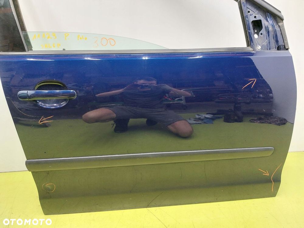 Drzwi przednie prawe przód VW POLO IV 01-05 9N 5 DRZWI LB5N GRANATOWE - 6