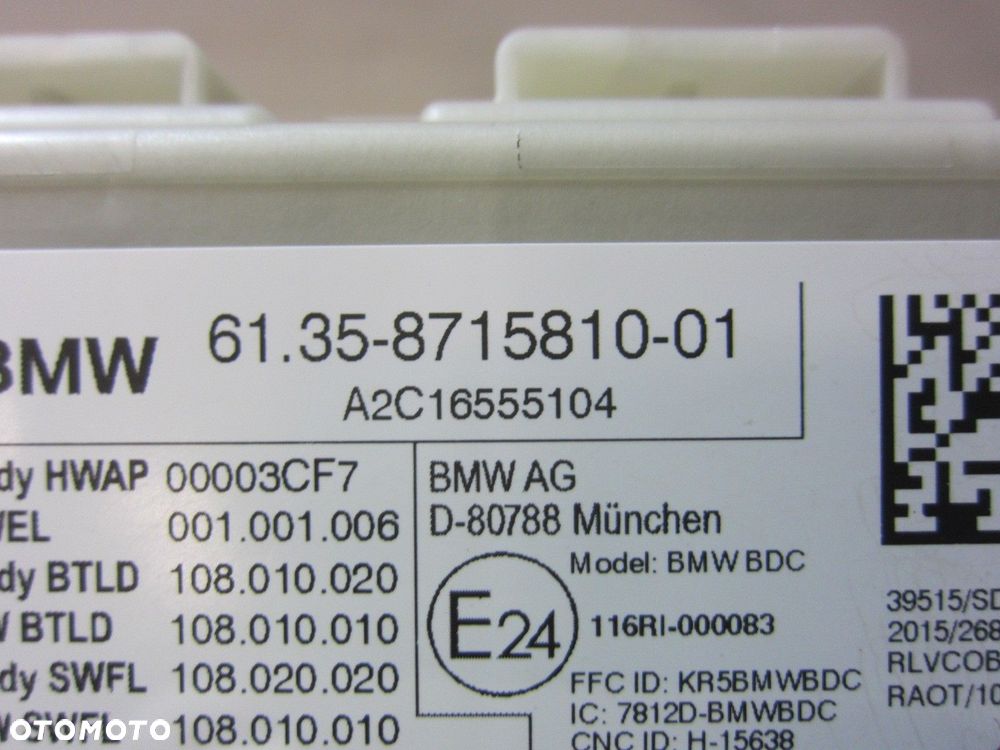 BMW X3 G01 G30 STEROWNIK BDC KOMPUTER MODUŁ  61358715810 5A908E8 8715810 - 8