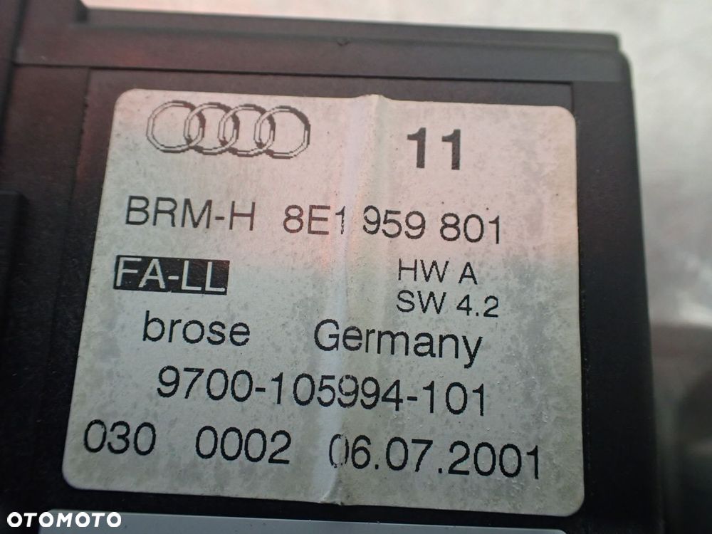 SILNICZEK SZYB LEWY PRZÓD AUDI A4 B6 2.5 TDI QUATTRO 8E1959801 - 6