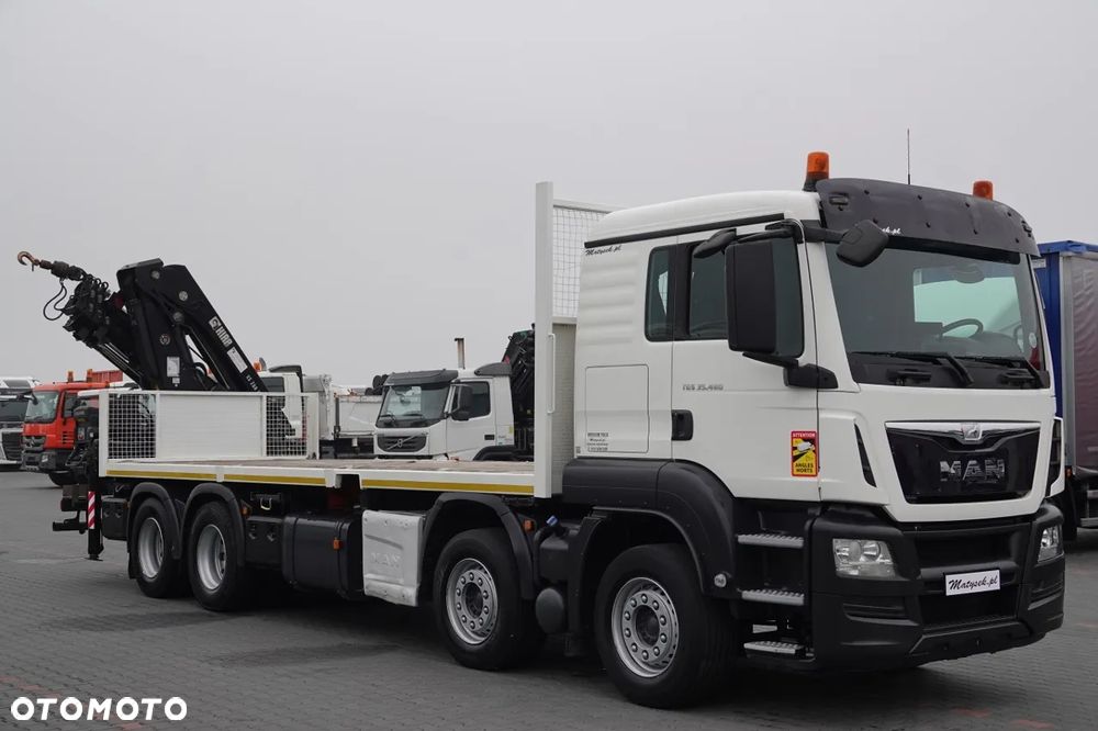 MAN MAN TGS 35.480 / 8x4 / HDS HIAB 288 EP-5 wysów : 12.7 M / SKRZYNIOWY - 7,4 M / UDŹWIG : 9400 KG / EURO 6 / STEROWANIE RADIOWE - 8
