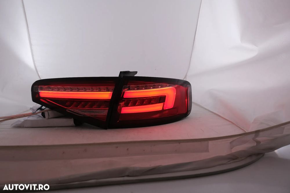 Stopuri Full LED compatibil cu Audi A4 B8 Sedan (2012-2015) Rosu Semnal Dinamic - 1