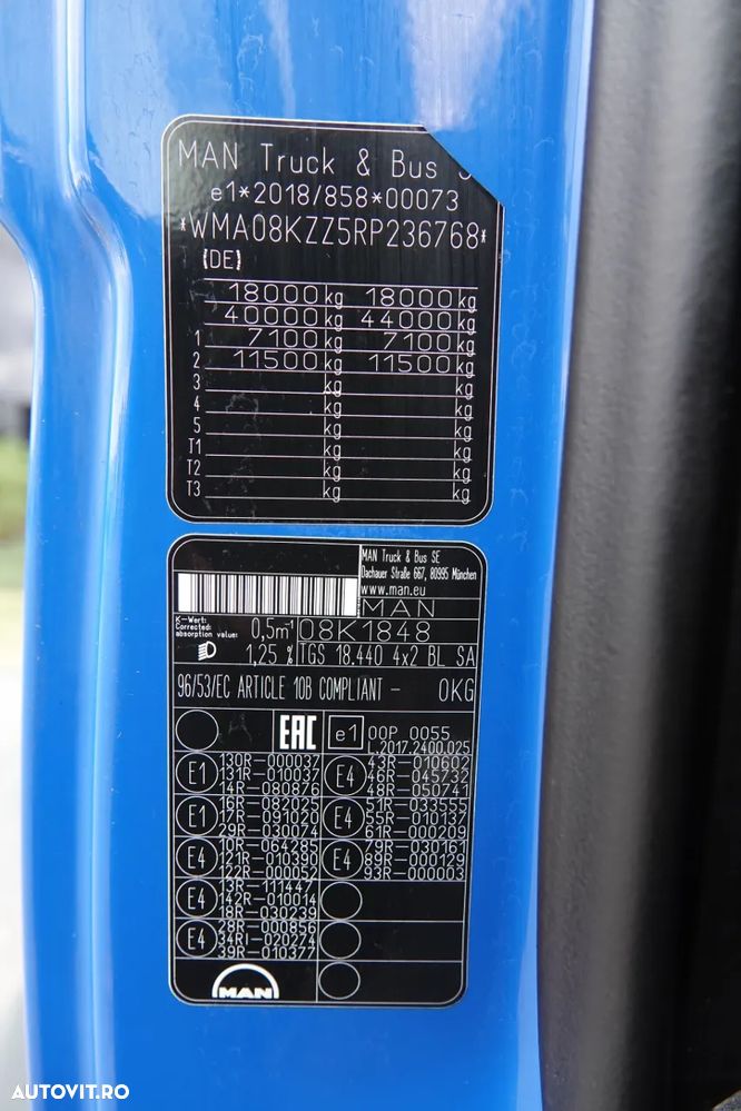 MAN 18.440 / SISTEM HIDRAULIC / RETARDER / JANTE ALIAJ / CABINĂ JOSĂ / EURO 6 / - 38