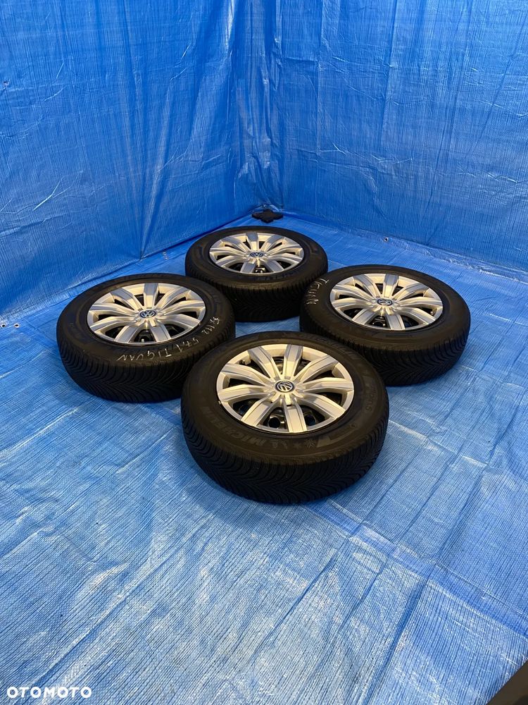 KOŁA KOŁO FELGA STALOWE 17" 5X112; 57,1mm ET38 KOMPLET  OPONY ZIMOWE MICHELIN 6,5mm VW TIGUAN ARTEON GOLF PASSAT SKODA AUDI Q3 Q5 A5 A6 A7 KODIAQ ITP. - 12