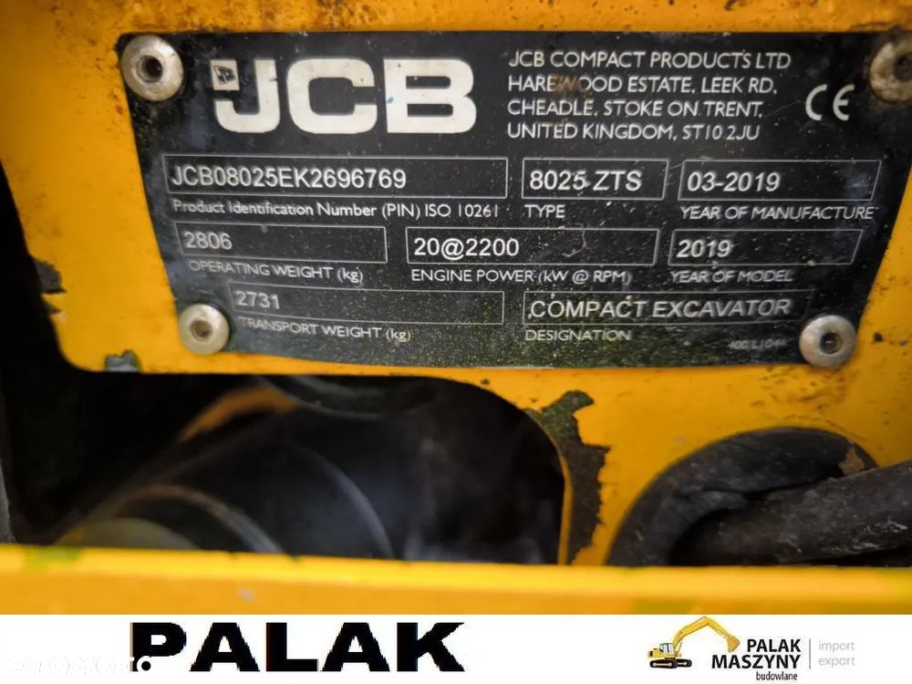 JCB Mini koparka JCB 8025 ZTS , 2019rok / JCB 8026 - 17