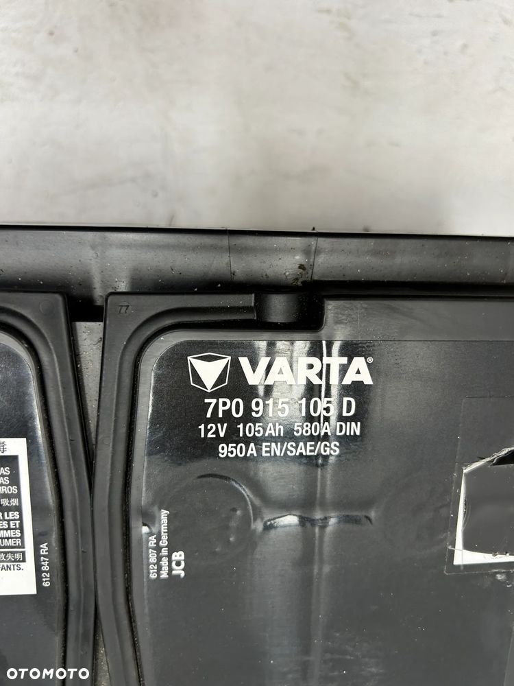 AKUMULATOR AGM 105Ah 580A 950A VW SKODA AUDI A4 A5 A6 A8 Q5 Q7 7P0915105D - 2