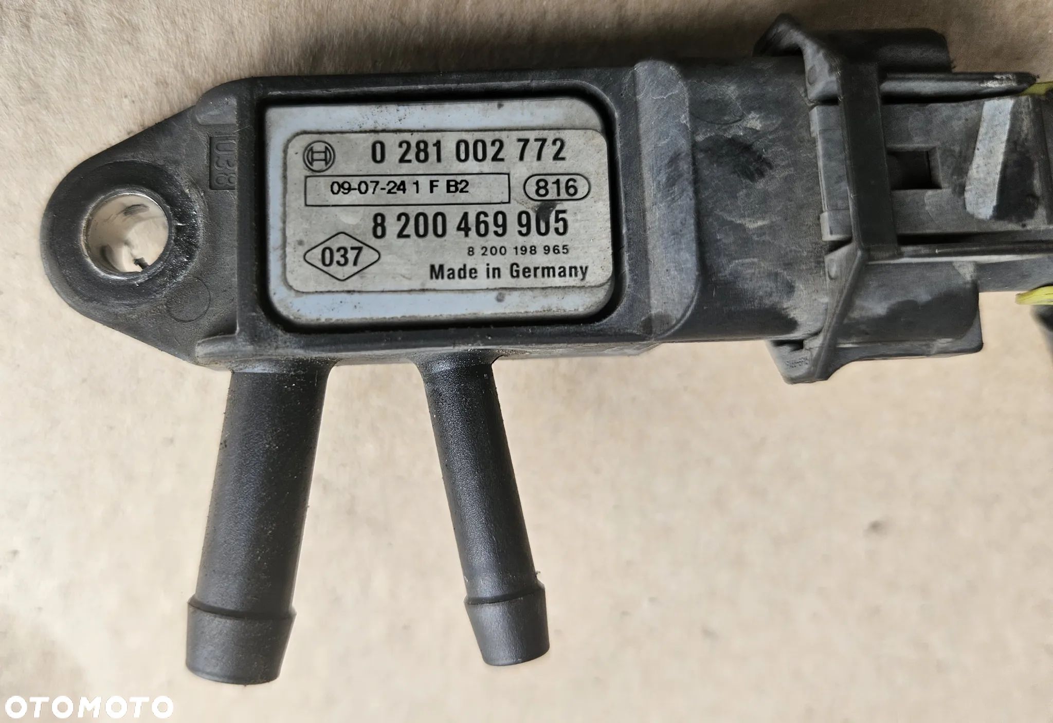 Renault Koleos I Nissan Qashqai 2.0 DCI czujnik ciśnienia spalin 0281002772 8200469905 - 1