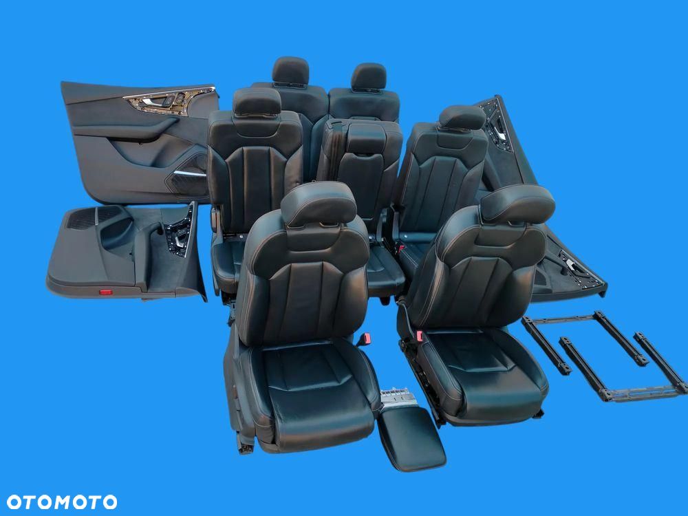 AUDI Q7 4M LIFT 22r FOTELE KANAPA BOCZKI TAPICERKA SKÓRA CZARNA - 1